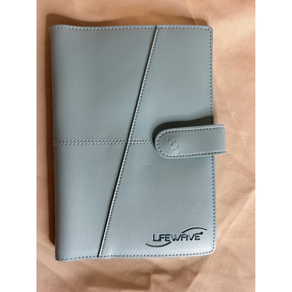 Lifewave Light Blue Faux Leather Journal Notebook Cover Magnetic Snap Closure